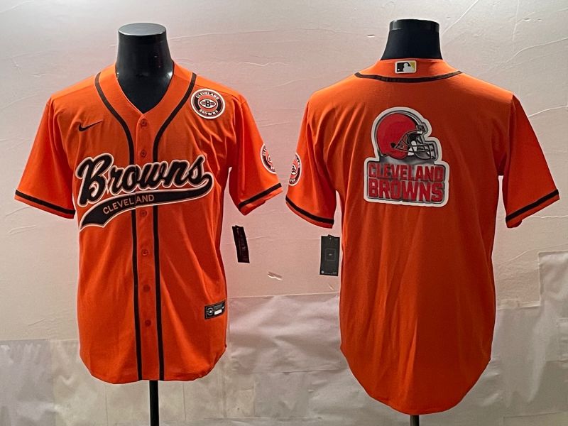 Men 2025 Cleveland Browns Blank Orange Joint Name Nike Limited NFL Jersey style 6->cleveland browns->NFL Jersey